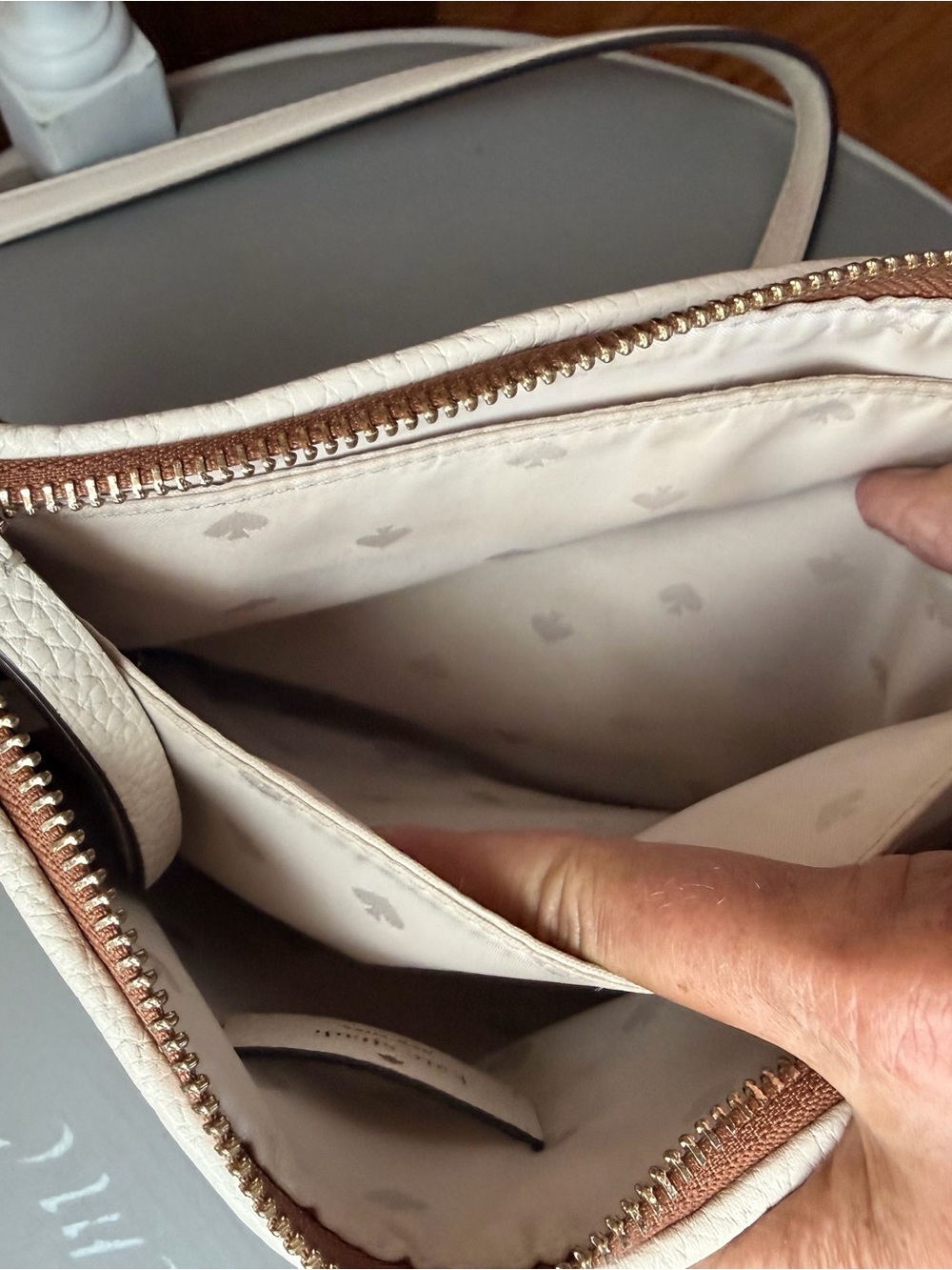 kate spade Woven Straw Shoulder Bag with off White Leather Trim - Picture 7 of 13